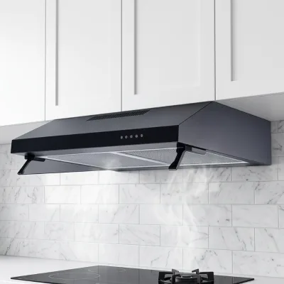 Electric Slim Cabinet Range Hood Stainless Steel Body Copper Motor Removable Oil Filter Ultra Thin Design Household Kitchen