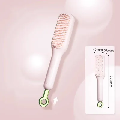Best-selling Retractable Massage Comb with Nylon Bristles Clean Scalp & Anti-static Home Use Waterproof Customizable Logo
