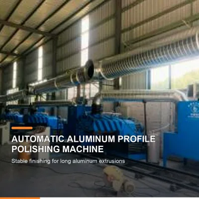 Industrial Aluminum Extrusion Buffing Machine with Double Polishing Heads Large Worktable and Integrated Dust Collector