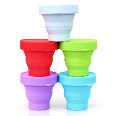 High Quality Custom Portable Collapsible Water Cup Reusable Silicone Folding Cups for Travel