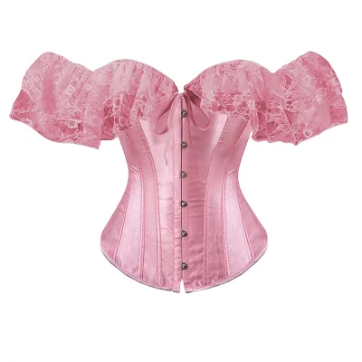 Colourful Satin Bustier Top Lace Cami Tops 1/4 Sleeve Crop Top for Women