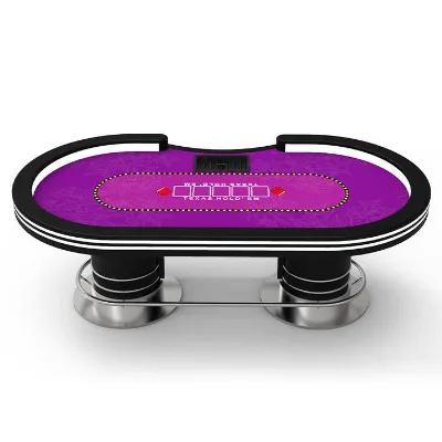 YH Casino Quality Custom Table Mat Texas Hold'em Table With LED Light&USB Charging