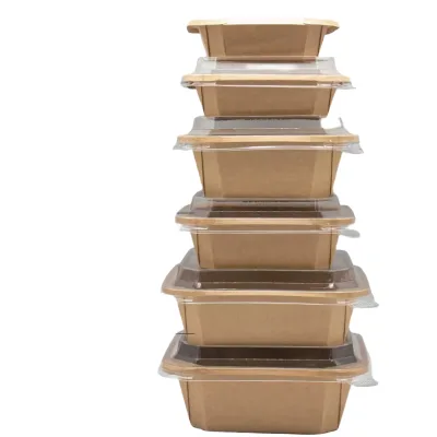 Recyclable Biodegradable Compostable Plastic Free Water Based Coating Disposable OCTAGONAL PAPER BOX Custom Logo Plastic Lid