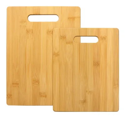 Eco-Friendly 2-Piece Cutting Board Set 2 Assorted Sizes of Bamboo Wood Cutting Boards for Kitchen