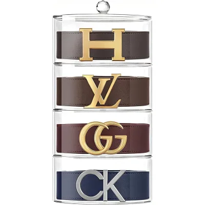 Acrylic Belt Organizer, 4-Layer Transparent Closet Accessories Organizer for Jewelry, Watches, Bracelets, Rings, Cosmetics