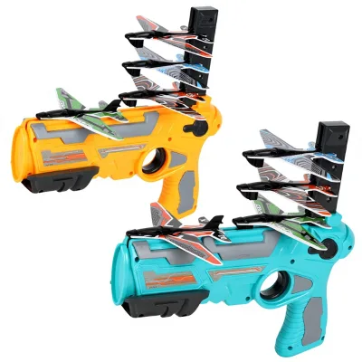 Plastic Airplane Launcher Toy Catapult Gun with Soft Bullet for Ages 7-14