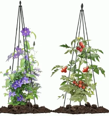 48-Inch Rustproof Adjustable Plastic Wire Plant Stand Indoor Potted Plants Vines Climbing Support Garden Obelisk Trellis Flower