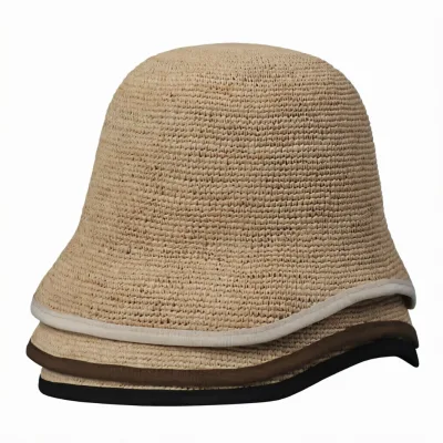 Small Brim Floppy Paper Unisex Beach Hat Summer Simple Casual Fashion Trend Image Style 3D Embroidery