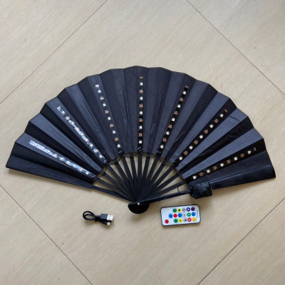 Nightclub new product personalized LED hand fan folding hand fan performance fan