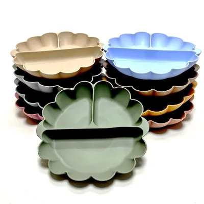 Silicone Pumpkin Plate Snack Bowl Children's Eating Training Silicone Tableware Powerful Suction Cup Tableware Plate Fruit Plate