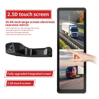 Large 18.88-Inch 2.5D Touch Screen Truck Electronic Rearview Mirror with Waterproof Reverse Backup Camera Monitor
