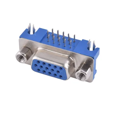CHUANGQIN CQ-D-SUB15308 HDR Supplier D-SUB 15P 3.08 Female Blue Glue Fork Lock Adapter for PCB D-SUB Connector