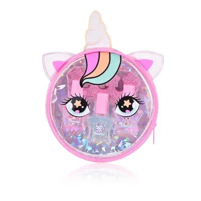 Most Popular Silicone-Free Natural Finish Makeup Nail Polish Kit Toy Unicorn Voltage Pack for Kids Girls Body