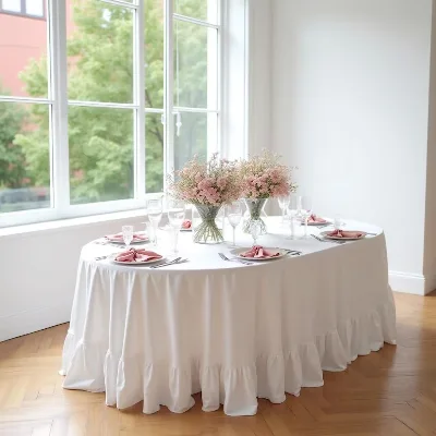 Custom Reusable 100% Linen Tablecloth & Tablecover Organic Eco-Friendly for Weddings Anniversaries & Celebrations