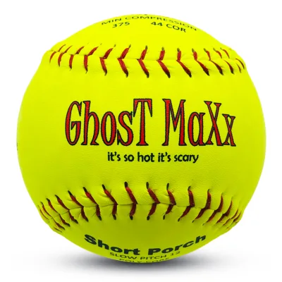 High Quality Yellow Split Leather Softball Sports Practice Training Slow Pitch 12 Inch Softball