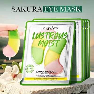 Sadoer Hyaluronic Acid Collagen Eye Patches Soothing Hydrating Under-Eye Masks for Anti-Dark Circles Wrinkle Repair and Firming