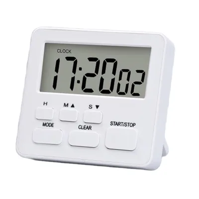 2022 New Design Digital Loud Alarm Kitchen Timer with Countdown Touchable Backlit LCD Black Figure Customize Switch