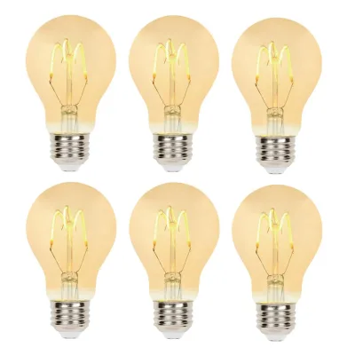 4 Watt Dimmable 2100K Flexible Filament Style Vintage Led Light Bulb with Amber Shell Lamp