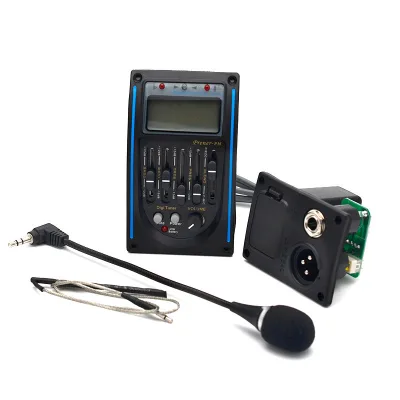 LC-5 Azul Equalizador De Guitar De 5 Bandas Com Microfone E Captador Piezo Para Performance Profissional E Gravacao