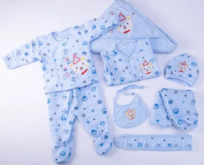 8PCS Set High Quality Quilted Cotton Warm Winter Infant Thick Pajama Baby Suit Baby Clothes Set