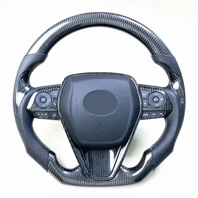 Factory Price Carbon Fiber Steering Wheel Modification Processing Leather Steering Wheel for Toyota Camry Asia Dragon