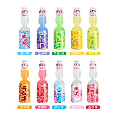 Popular Japanese Hata Burst Bead Drink Carbonated Drinks 200ml*30 Soda Drinks Muiti-flavor Strawberry Flavor