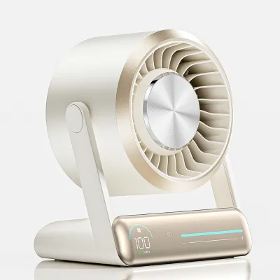 2025 New Product Adjustable 100-Speeds USB Table Fan Digital Display Mini Portable Air Purification Fan Negative Ion Desktop Fan