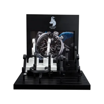 Small Set 8-10 Wrist Watches Collection Exhibition Display Kits Black And White Matte Finished Display Watch Stand For Showcase