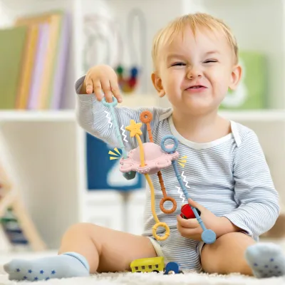 Exercise Baby's Coordination Ability Silicone Teether Free Bpafree Silicone Teether Teething Relief Baby Toys Boys Baby Stuff
