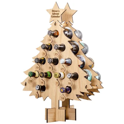 Wooden Wine Rack Craft Decoration Christmas Tree Shaped Wine Storage Rack,Circular Red Wine Display Rack Home Decoration