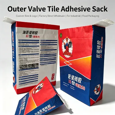 High Quality Customized Multiwall 25kg/50kg Tile Adhesive Putty Powder Paper Sack Kraft Paper Bag with Valve Manufacturers