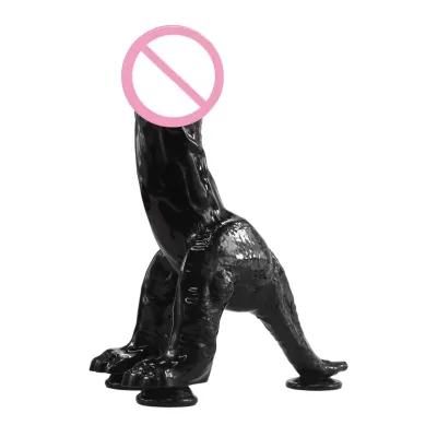 Dinosaur Shaped Penis Transparent Black Realistic Dildo Soft Jelly Crystal Dildo with Suction Cup for Women