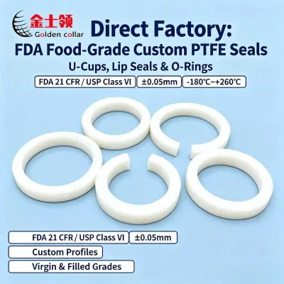PTFE Seals and Sealing Tapes Spring Energized Lip Oil Seal Hydraulic Piston Ring with Jacket for Machine and Valve