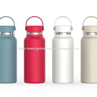 Water Bottles 34 Oz Double Wall Insulated Wide Mouth Portable Stainless Steel Water Bottle With Lid