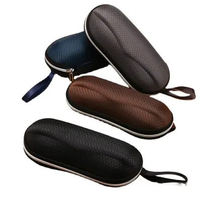 Manufacturer Wholesale Small Grid Sunglasses Box Fashion Hanging Rope EVA Glasses Box Portable Sunglasses Cases