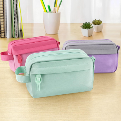 High capacity pencil case, large pencil bag bag case organizer pencil case, portable journaling supplies easy grip and ring,