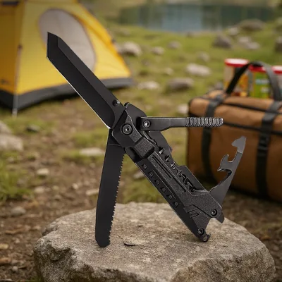 Multifunctional Stainless Steel 23-in-1 DIY Outdoor Folding Pocket Knife with Screwdriver & Blade Self-Defense Tool Portable
