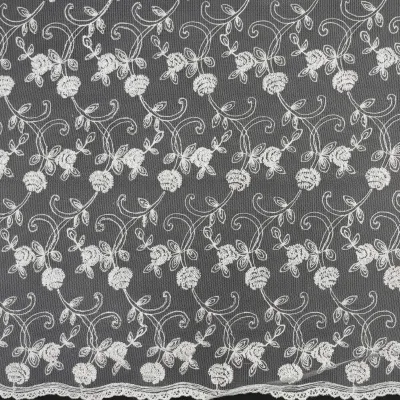 Custom Embroidery Floral 3D Luxury Polyester Jacquard Lace Fabric for Wedding Dress Embroidery Fabric 3D Embroidery Fabric