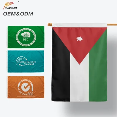 Hot Selling Flag National 100% Polyester Outdoor Flying With Two Grommets Factory Directly Selling Jordan Flag