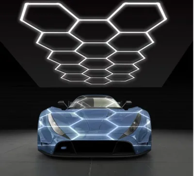 Custom Hexagon Workshop Clothing Store Lights Led for Car Shop and Garage Honeycomb Lights Led Hexagon Work Garage Light Ceil
