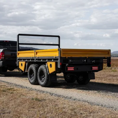 Off Road Lightweight Aluminum Flatbed Trailer All Terrain Tyres Heavy Duty Camping Trailer