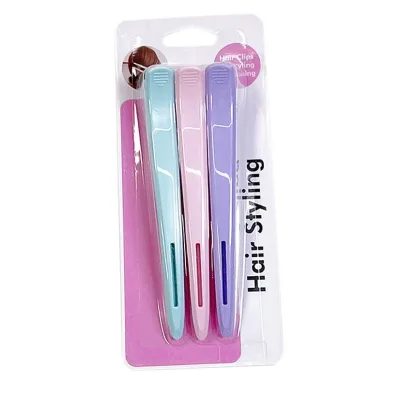 New Design Long Plastic Hair Clips 3pcs Hairdressing Hair Clips Fashion Plastic Hair Clip Hair Styling Tools