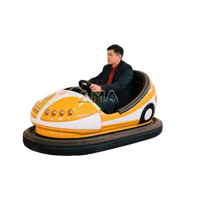 Fiberglass Battery-Powered Bumper Car Ride-On Toy with Colorful LED Lights for Kids' Safe Fun at Playgrounds