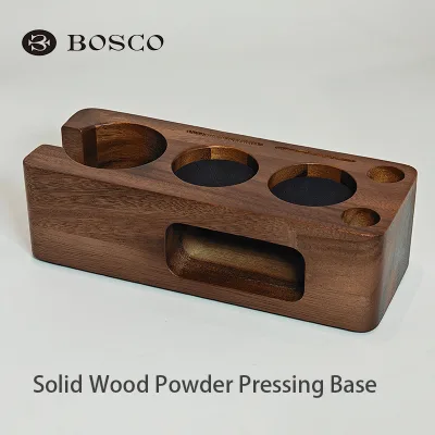 8-in-1 Concentrated Walnut Natural Wood Coffee Tamping Station with Storage Box Portable & Eco-Friendly for Espresso Coffee Sets