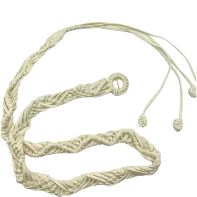 New Fashion Woven Wide Belt for Women Long Knot Bohemian Versatile Decorative Belt Waist Rope