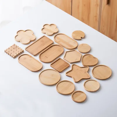 Bamboo Coaster Flower Pot Mat Round Eco-friendly Reusable Modern Simple Design Breakfast Coffee Heat Insulation 6.5cm Diameter