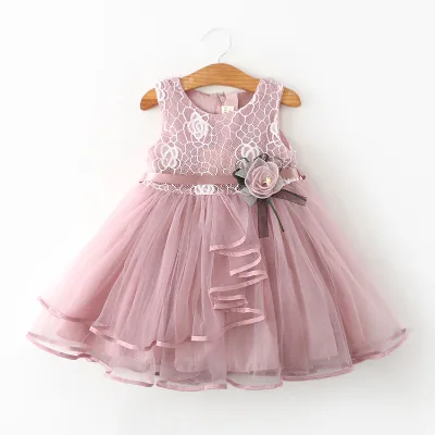 Summer Lace Dress For Baby Girls Toddler Girl Baptism Clothing Kids Princess Party Ball Gown Little Girl Dresses Y10663