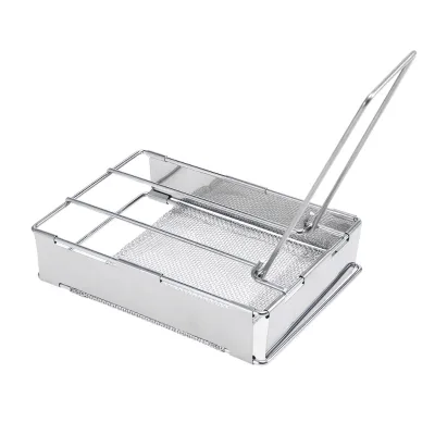 Foldable Toaster Folding Camp Stove Toaster Portable Outdoor BBQ Stainless Steel