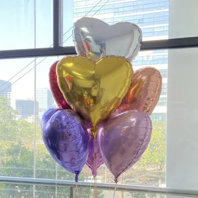 Valentine's & Mother's Day 18 Inch Small Foil Heart Balloons Single Wholesale Custom Bulk Christmas