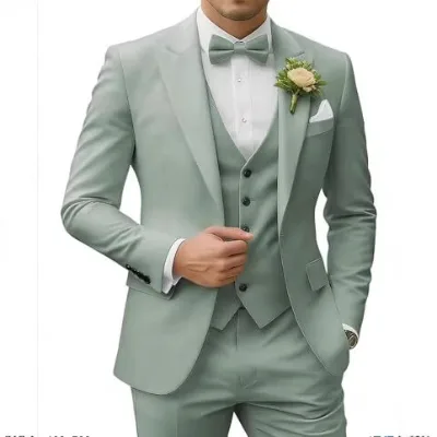 New Plus Size Adult Groom Best Man Party Suit Slim Fit Business Casual Anti-Wrinkle Jacket Set Three-Piece Set